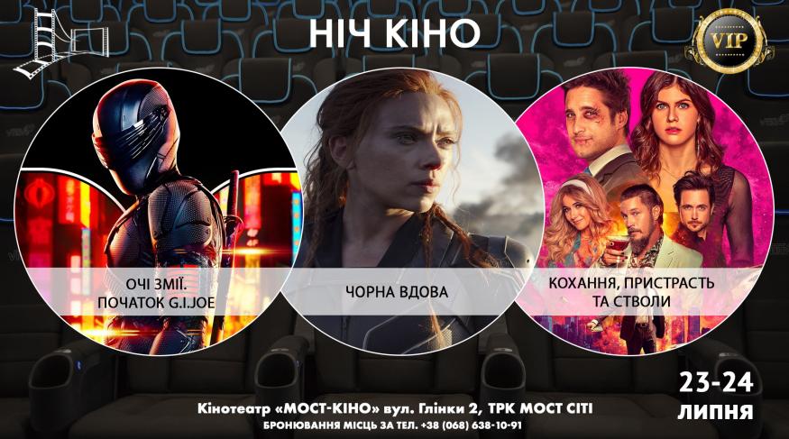 Ніч Кіно "Очі змії. Початок G.I.JOE + Чорна вдова + Кохання, пристрасть та стволи"