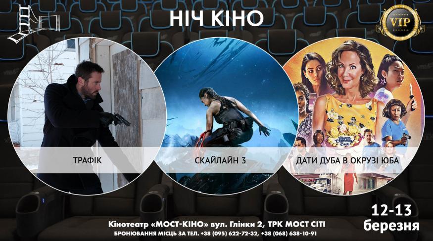 Ніч Кіно "Трафік + Скайлайн 3 + Дати дуба в окрузі Юба"