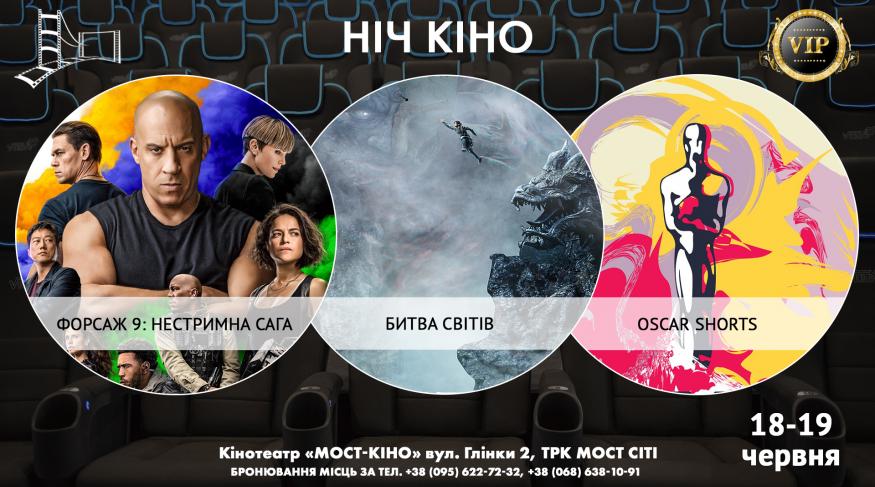 Ніч Кіно "Форсаж 9: Нестримна Сага + Битва світів + OSCAR SHORTS 2021"